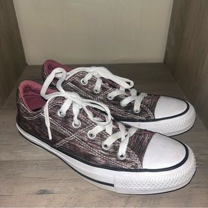 Converse Womens Chuck Taylor All Star Brown & Pink Sneakers Shoes Low Tops sz 6